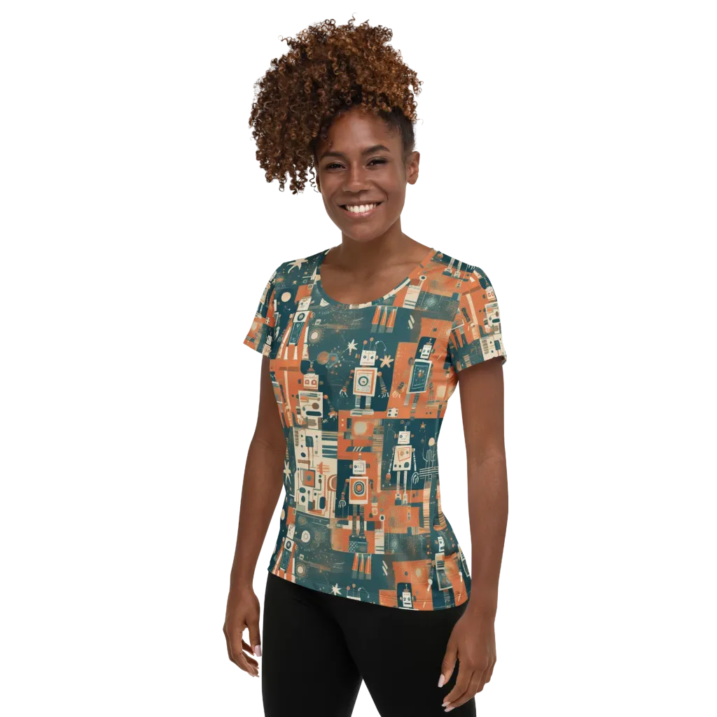 Tomorrow’s Tin Parade on Women's Athletic T-Shirt — Left