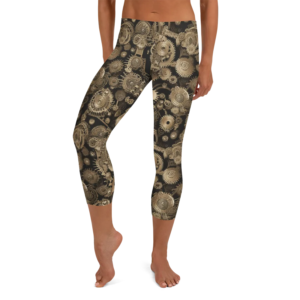 Brasswork Bloom on Capri Leggings — Front