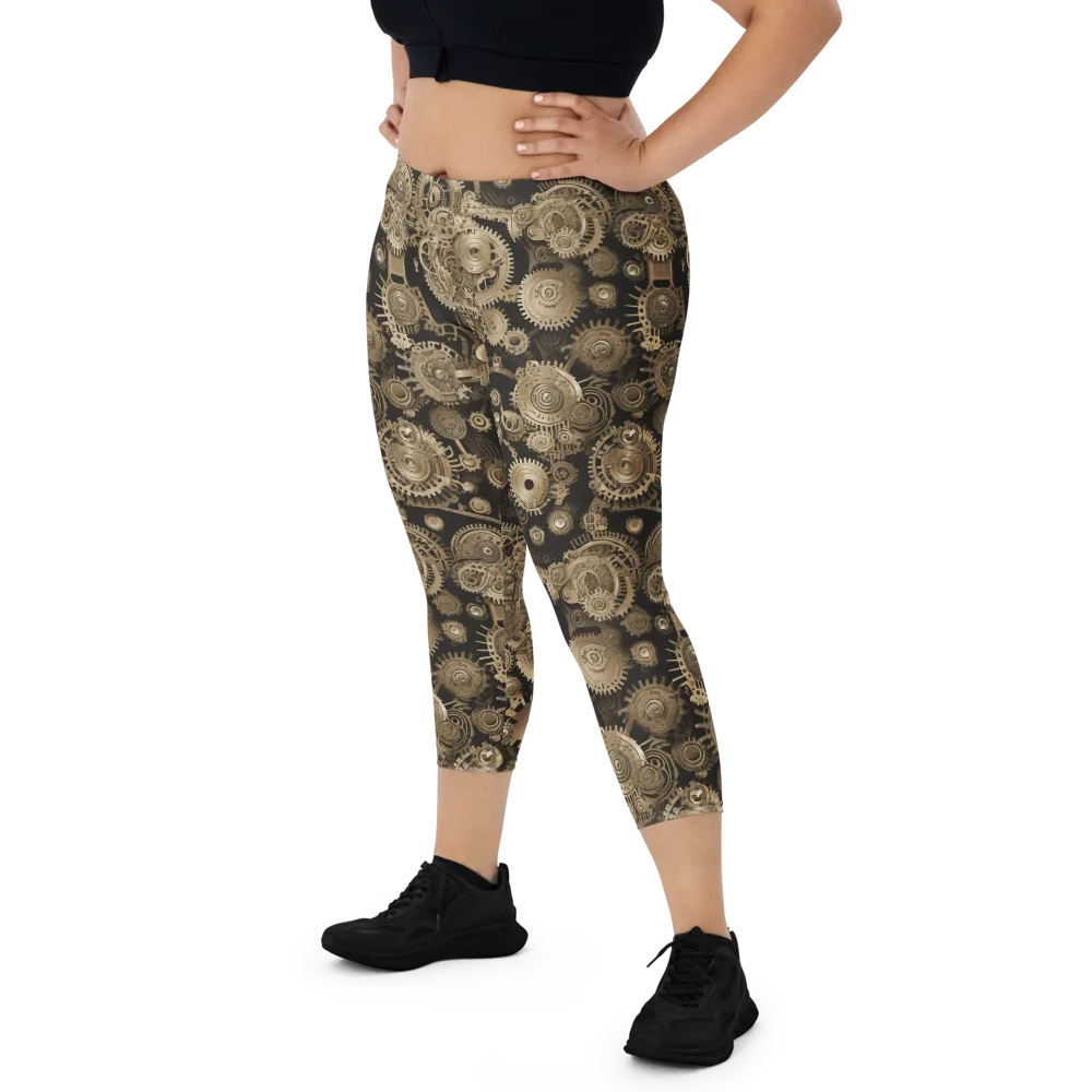 Brasswork Bloom on Capri Leggings — Front