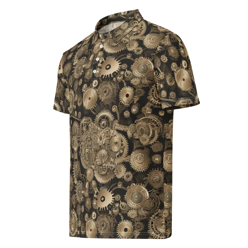Brasswork Bloom on Men's Slim Fit Polo Shirt — Left Front
