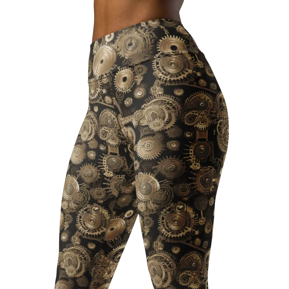 Brasswork Bloom on Yoga Leggings — Left Front
