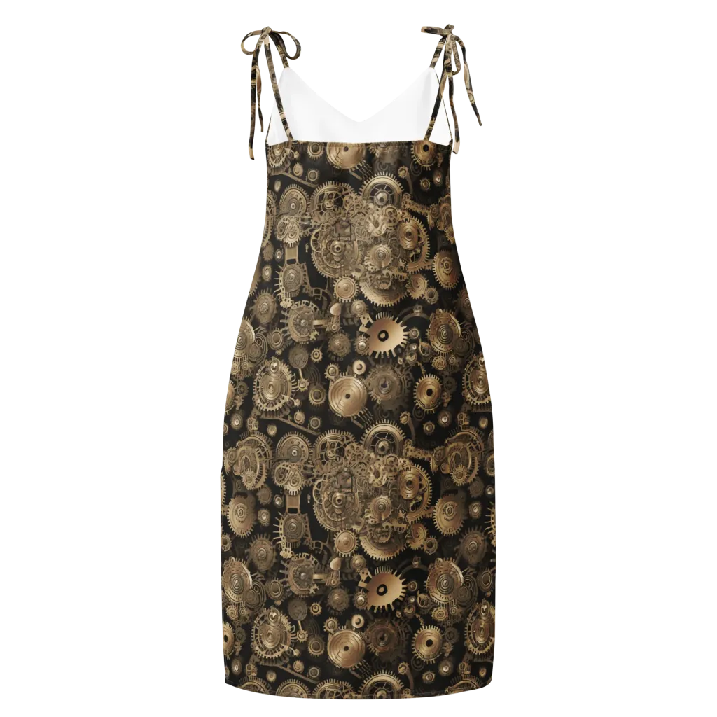 Brasswork Bloom on Slip Dress — Back