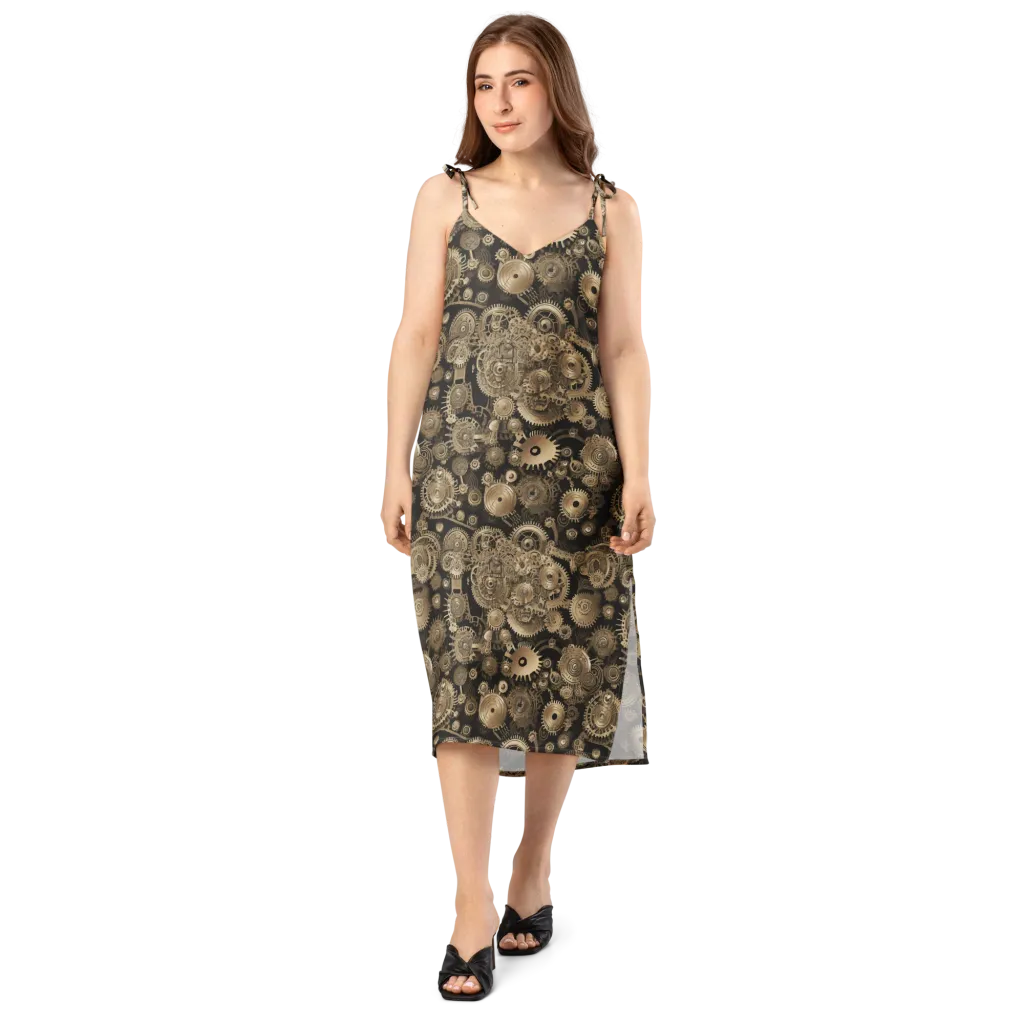 Brasswork Bloom on Slip Dress — Front