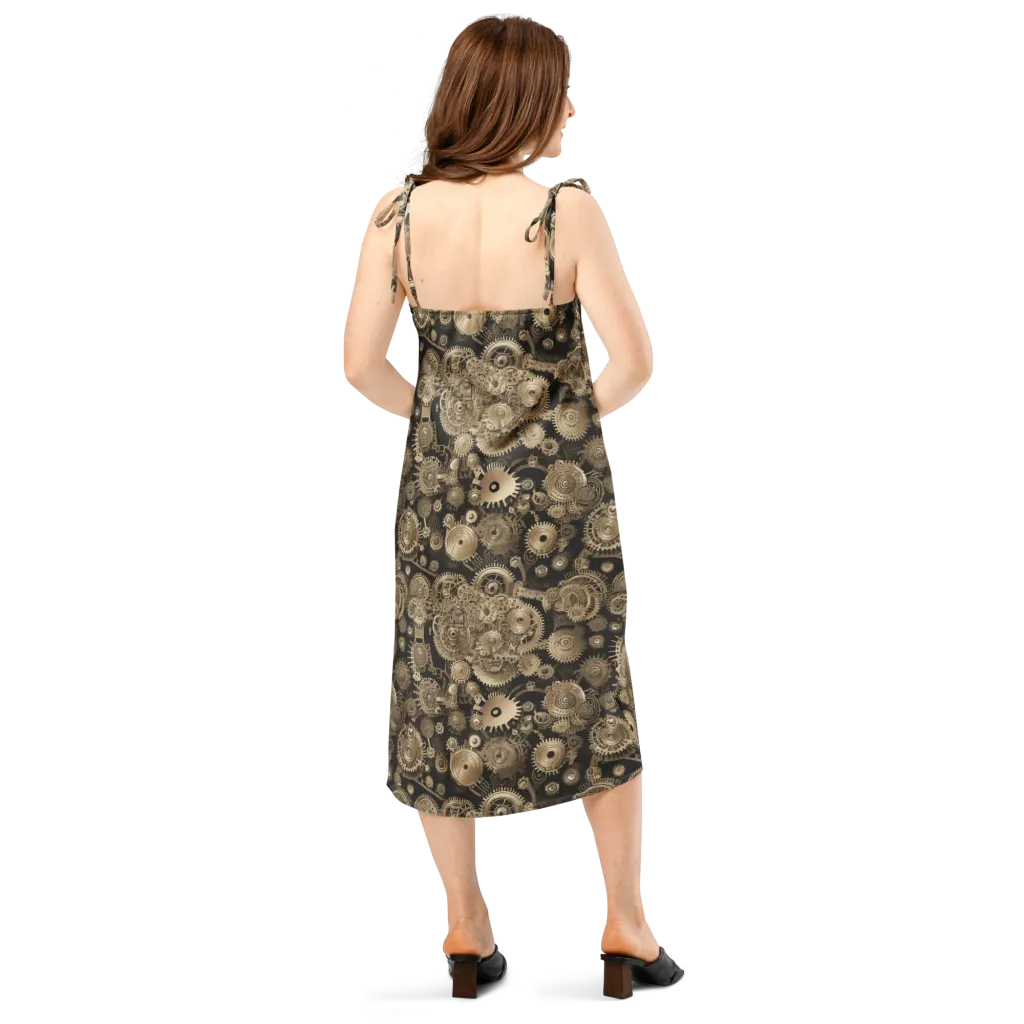 Brasswork Bloom on Slip Dress — Back