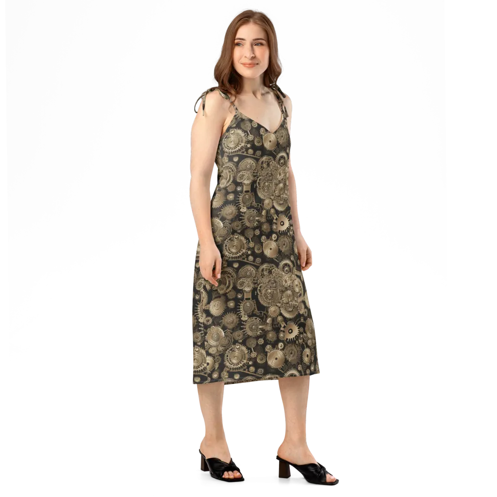 Brasswork Bloom on Slip Dress — Right Front