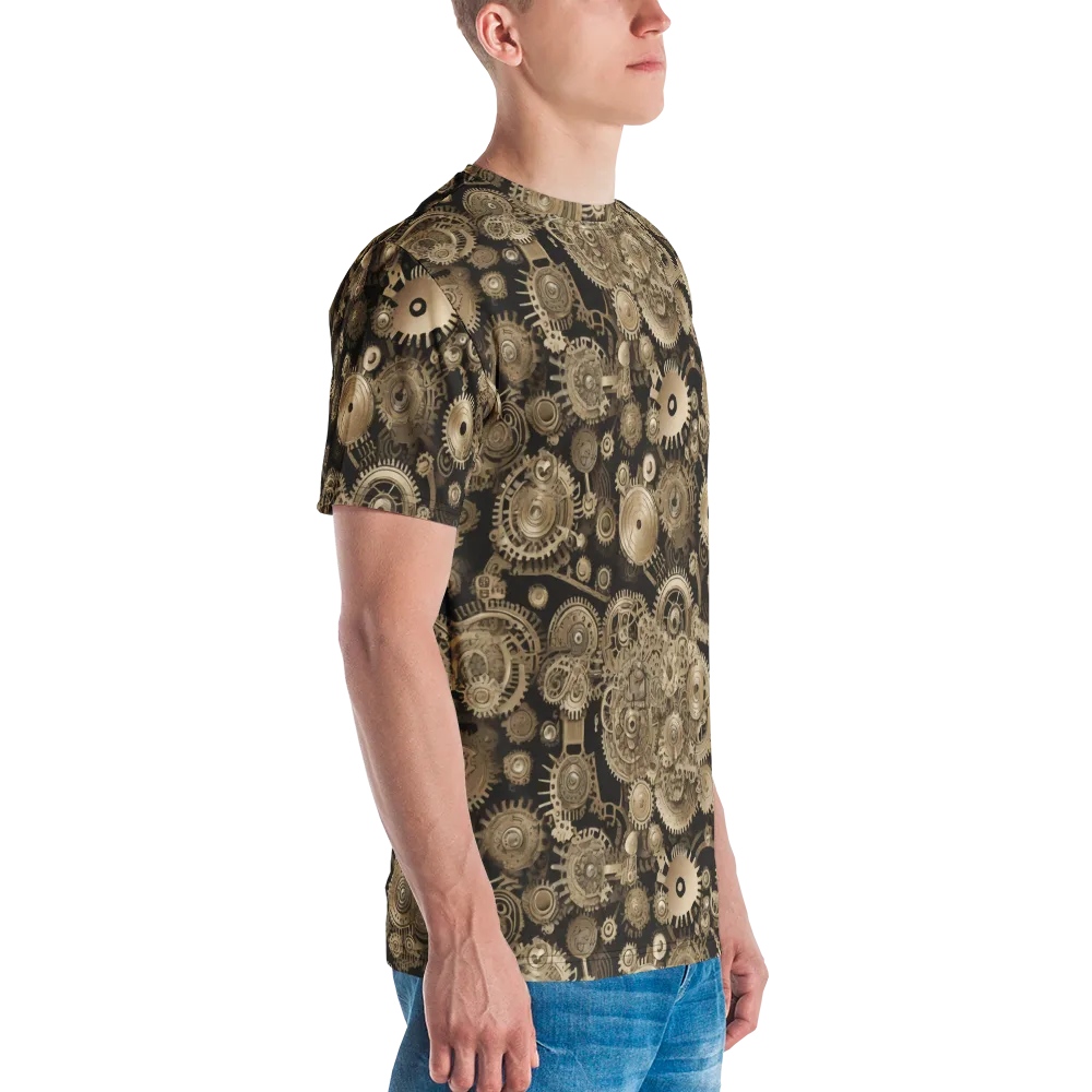Brasswork Bloom on Men's Crew Neck T-Shirt — Right
