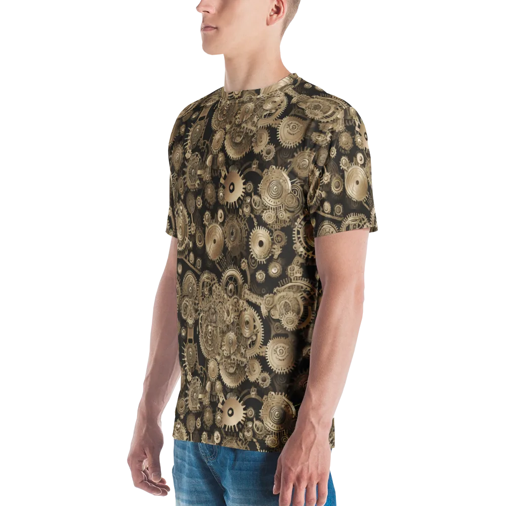 Brasswork Bloom on Men's Crew Neck T-Shirt — Left