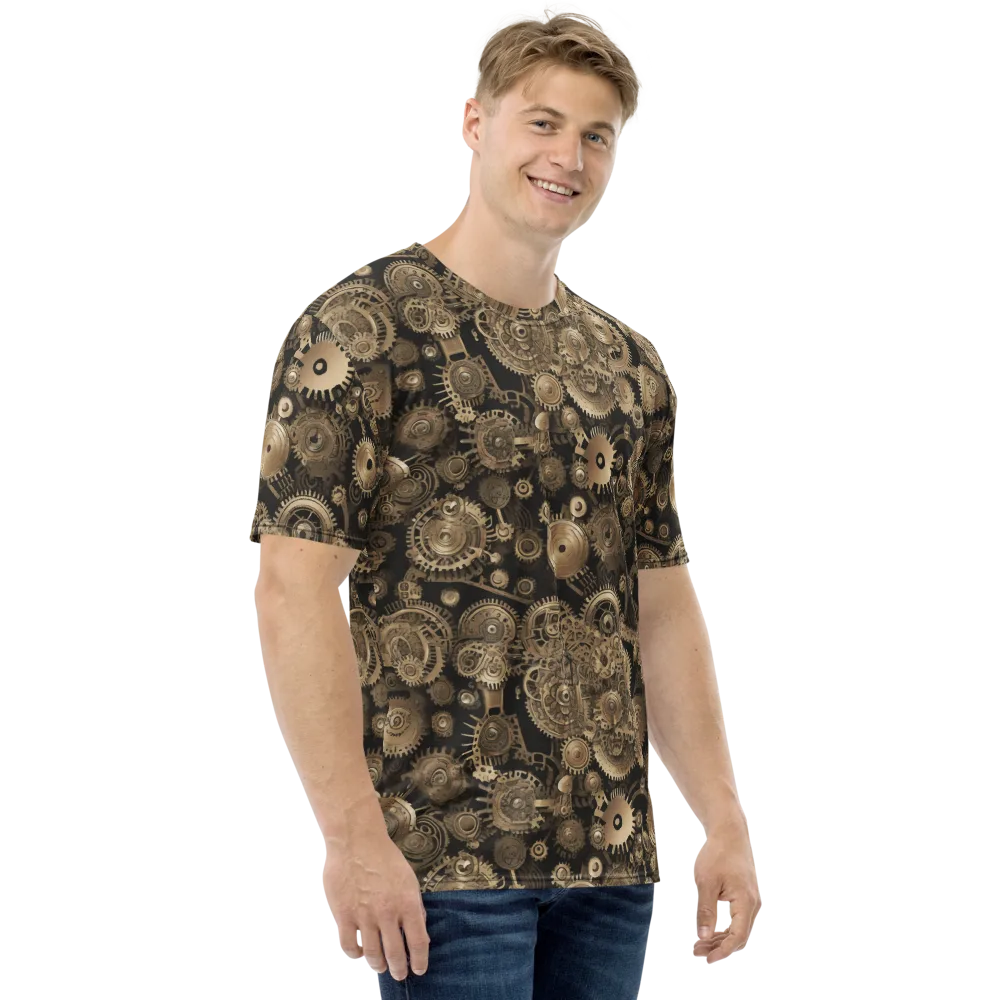 Brasswork Bloom on Men's Crew Neck T-Shirt — Right