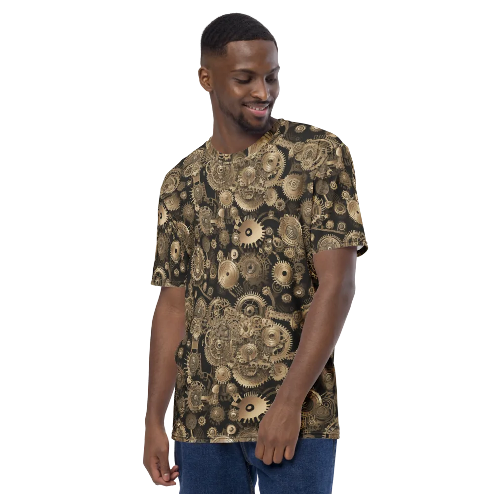 Brasswork Bloom on Men's Crew Neck T-Shirt — Left