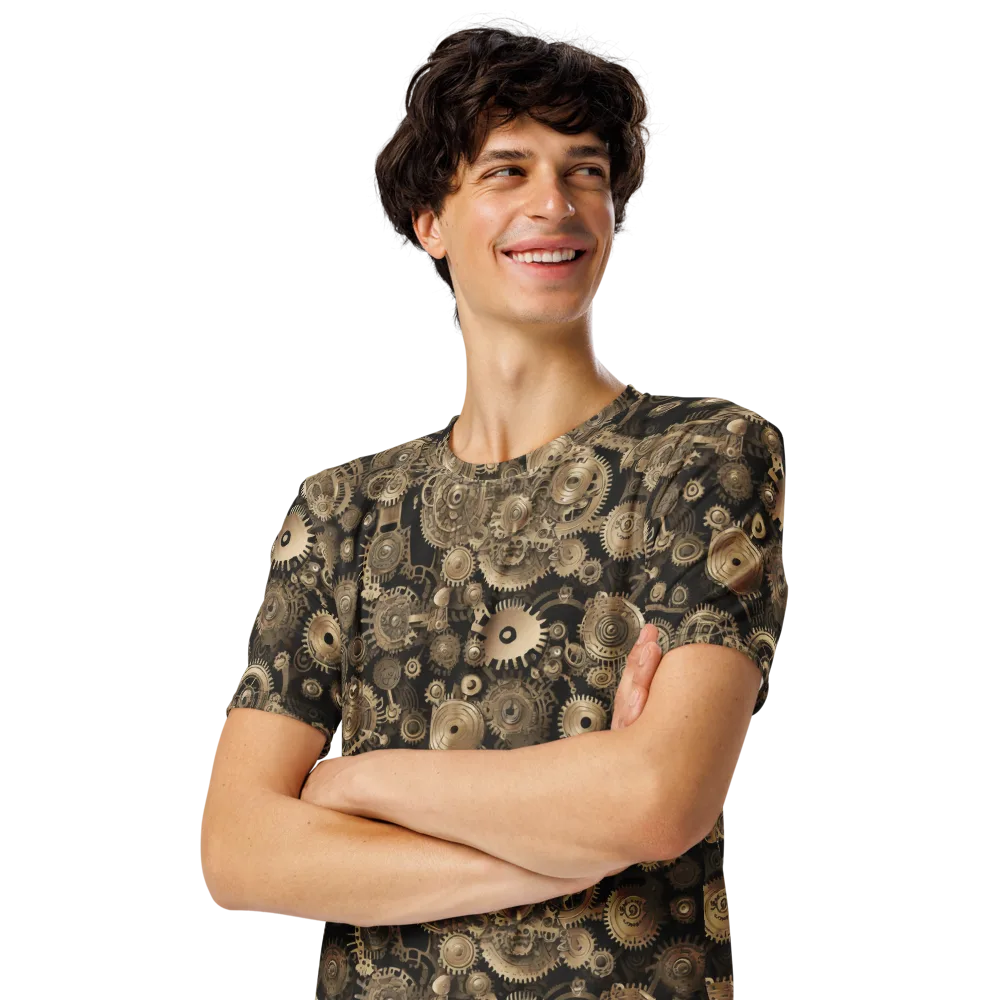 Brasswork Bloom on Men's Crew Neck T-Shirt — Left Front
