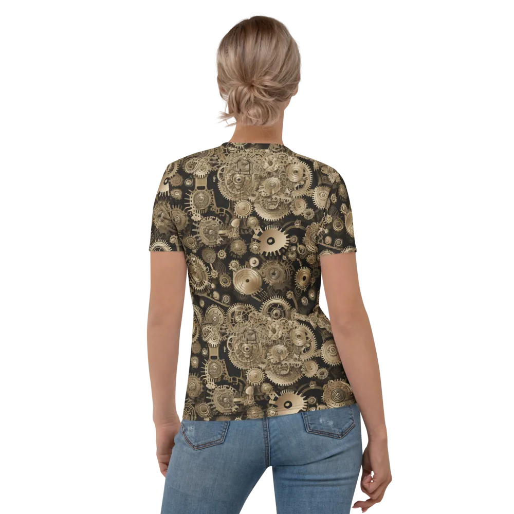 Brasswork Bloom on Women's Crew Neck T-Shirt — Back