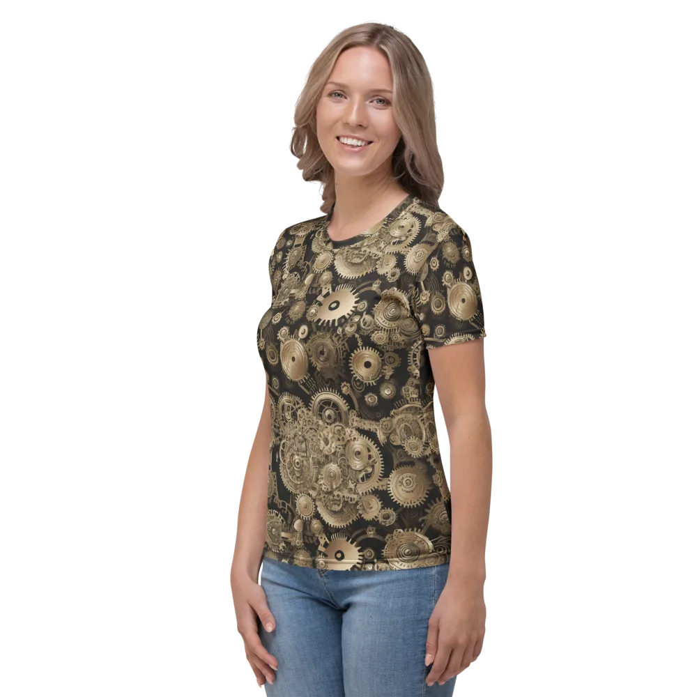 Brasswork Bloom on Women's Crew Neck T-Shirt — Left