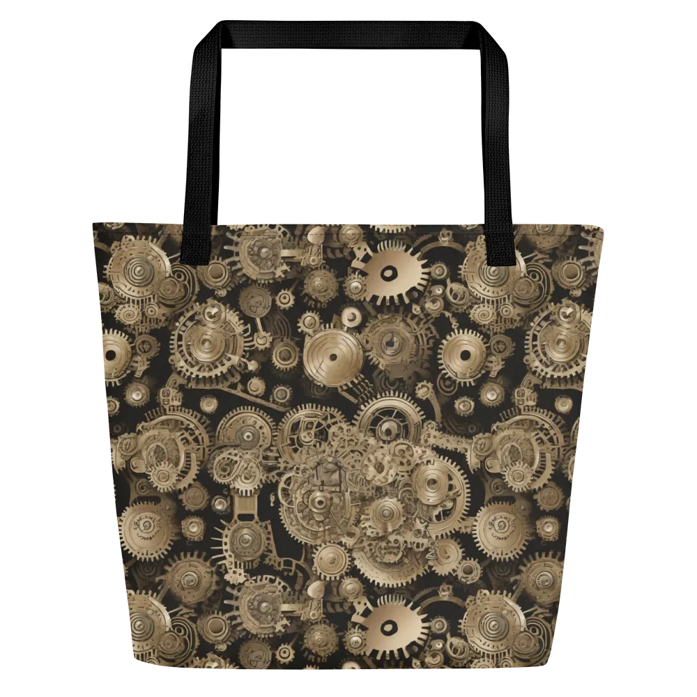 Brasswork Bloom on Large Tote Bag W/ Pocket — Front