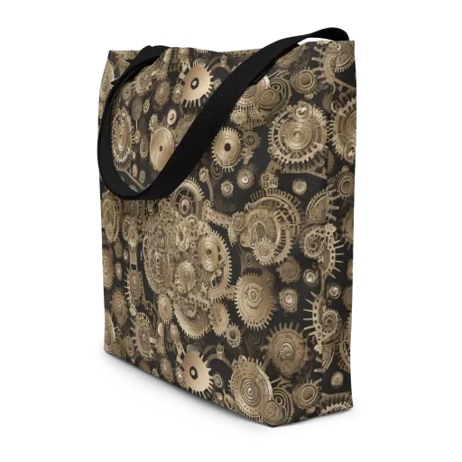 Brasswork Bloom on a Large Tote Bag W/ Pocket