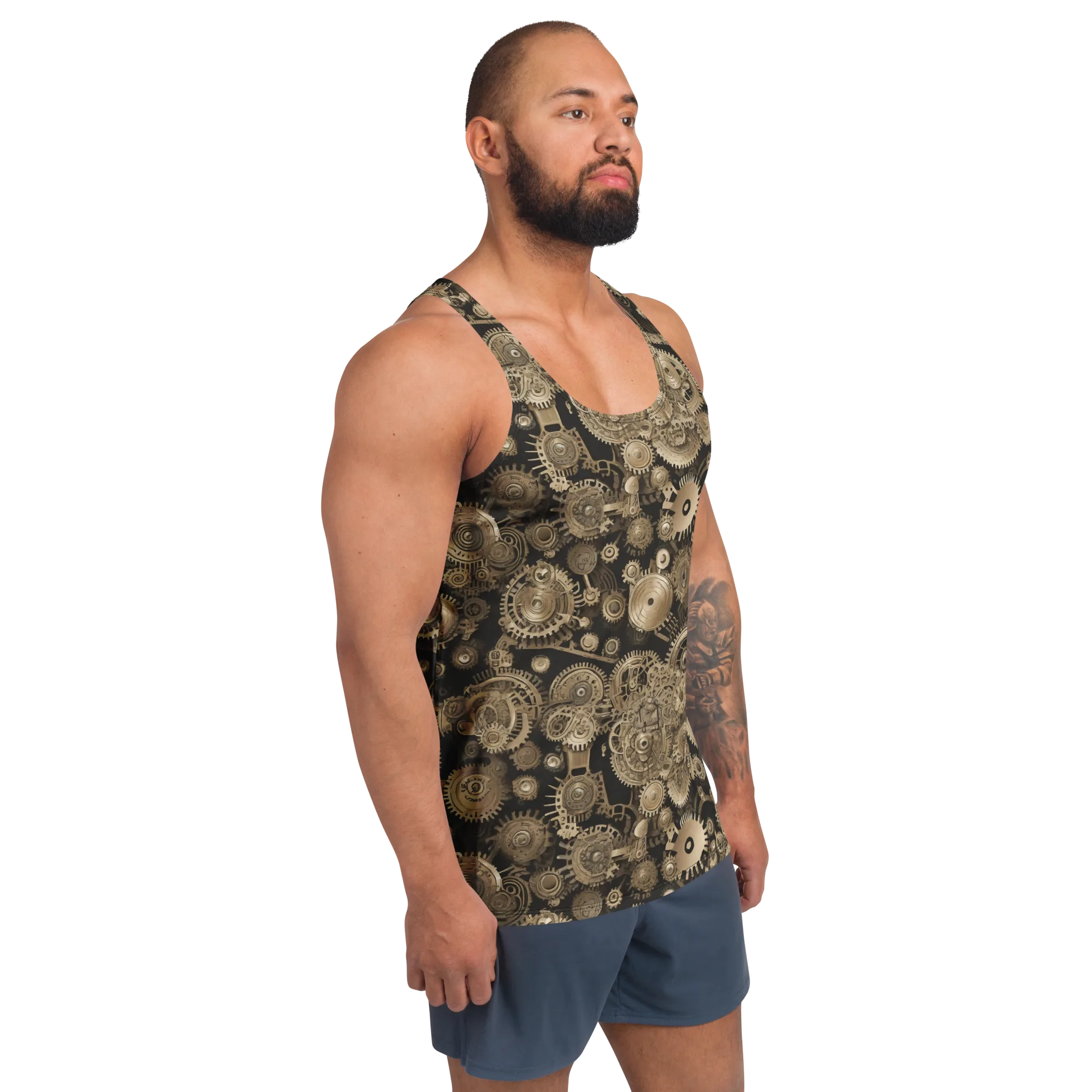 Brasswork Bloom on Men's Tank Top — Right Front