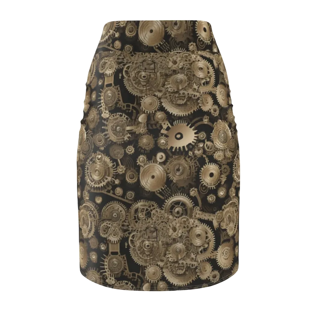 Brasswork Bloom on Pencil Skirt — Back