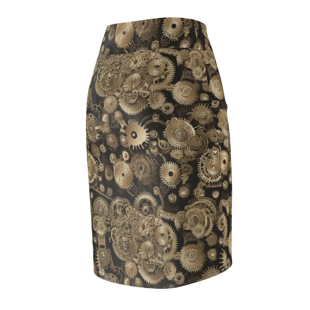 Brasswork Bloom on Pencil Skirt — Back Side