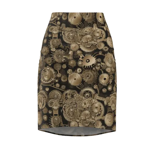 Brasswork Bloom on a Pencil Skirt