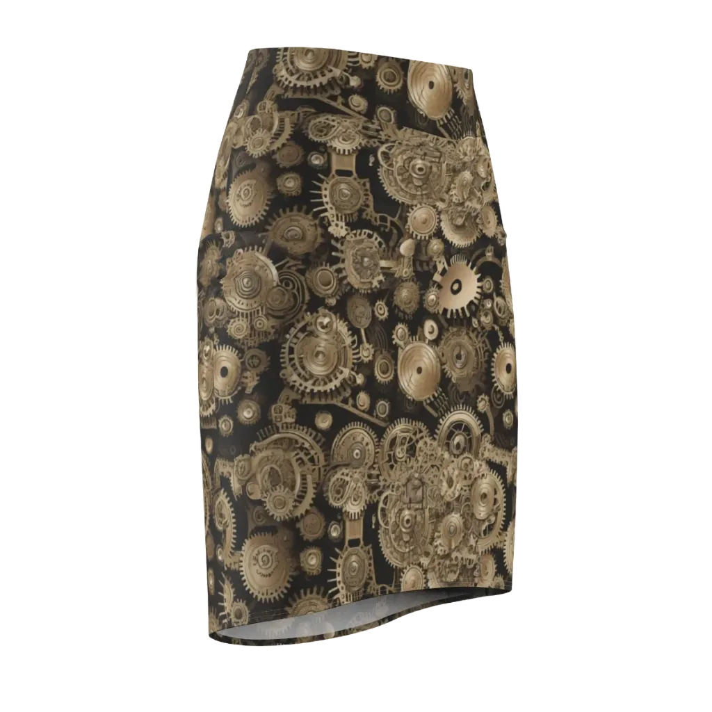 Brasswork Bloom on Pencil Skirt — Front Side