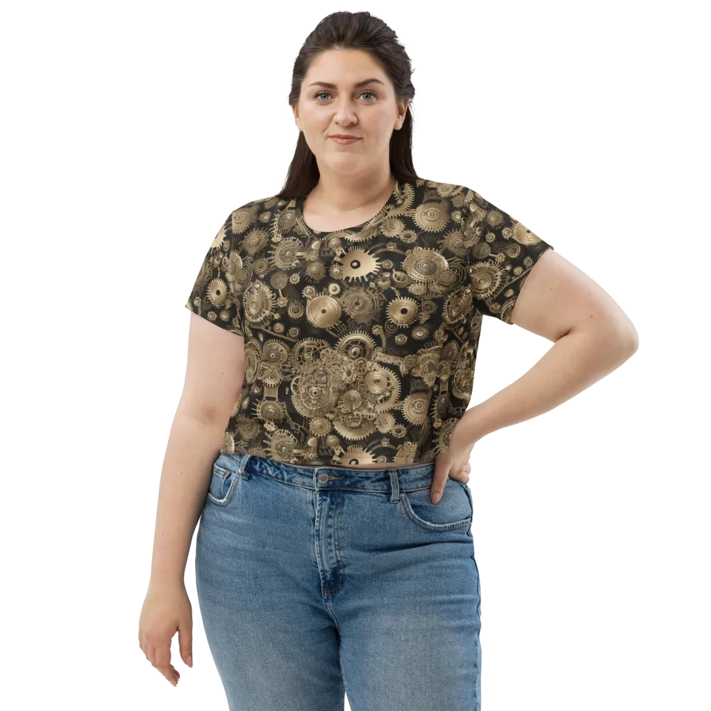 Brasswork Bloom on Crop Tee — Front