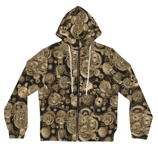 Brasswork Bloom on a Women's Full-Zip Hoodie