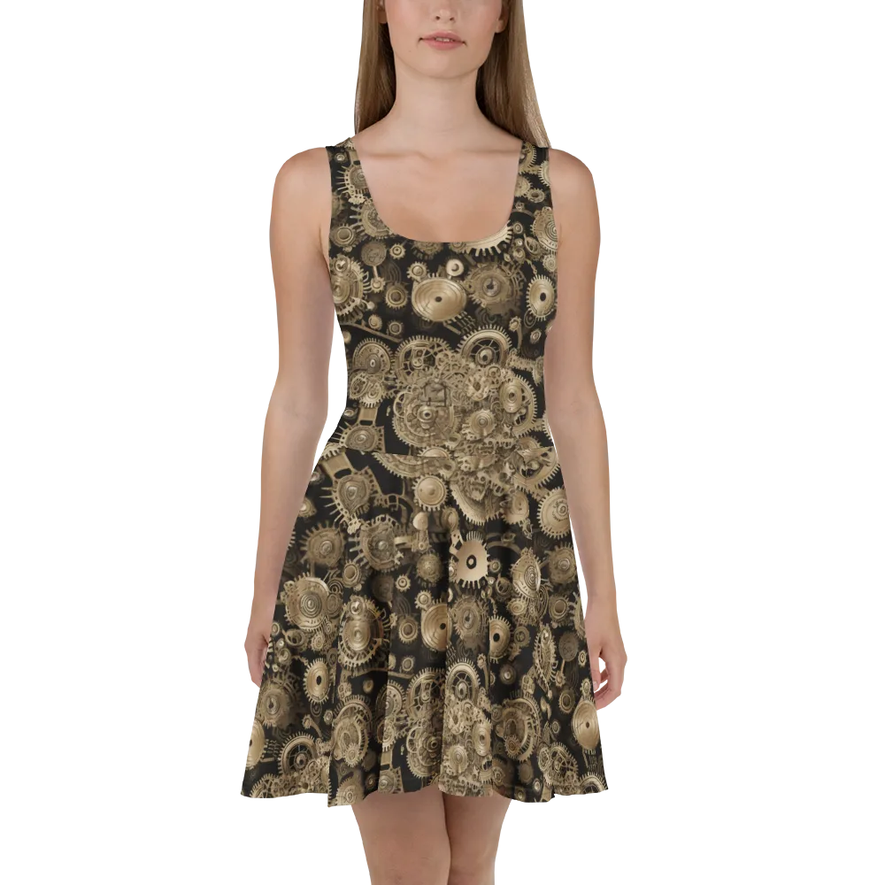 Brasswork Bloom on Skater Dress — Front