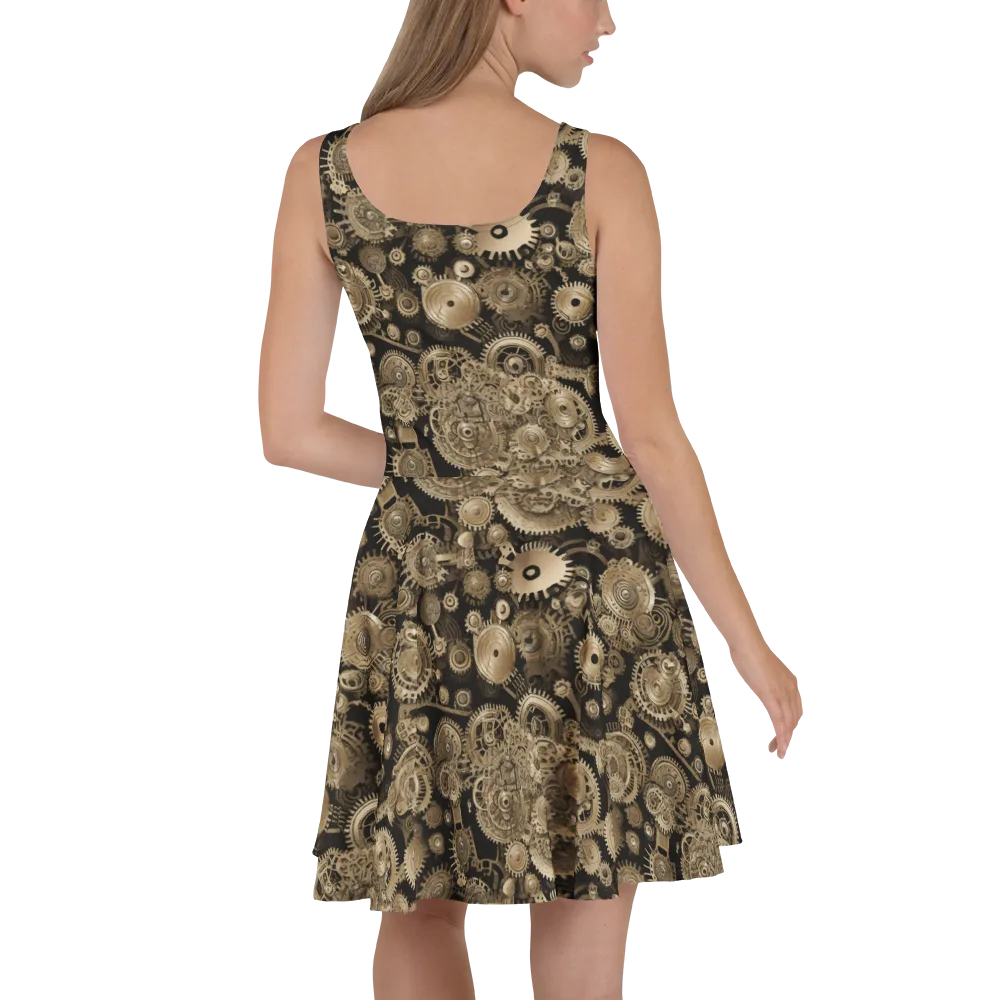 Brasswork Bloom on Skater Dress — Back