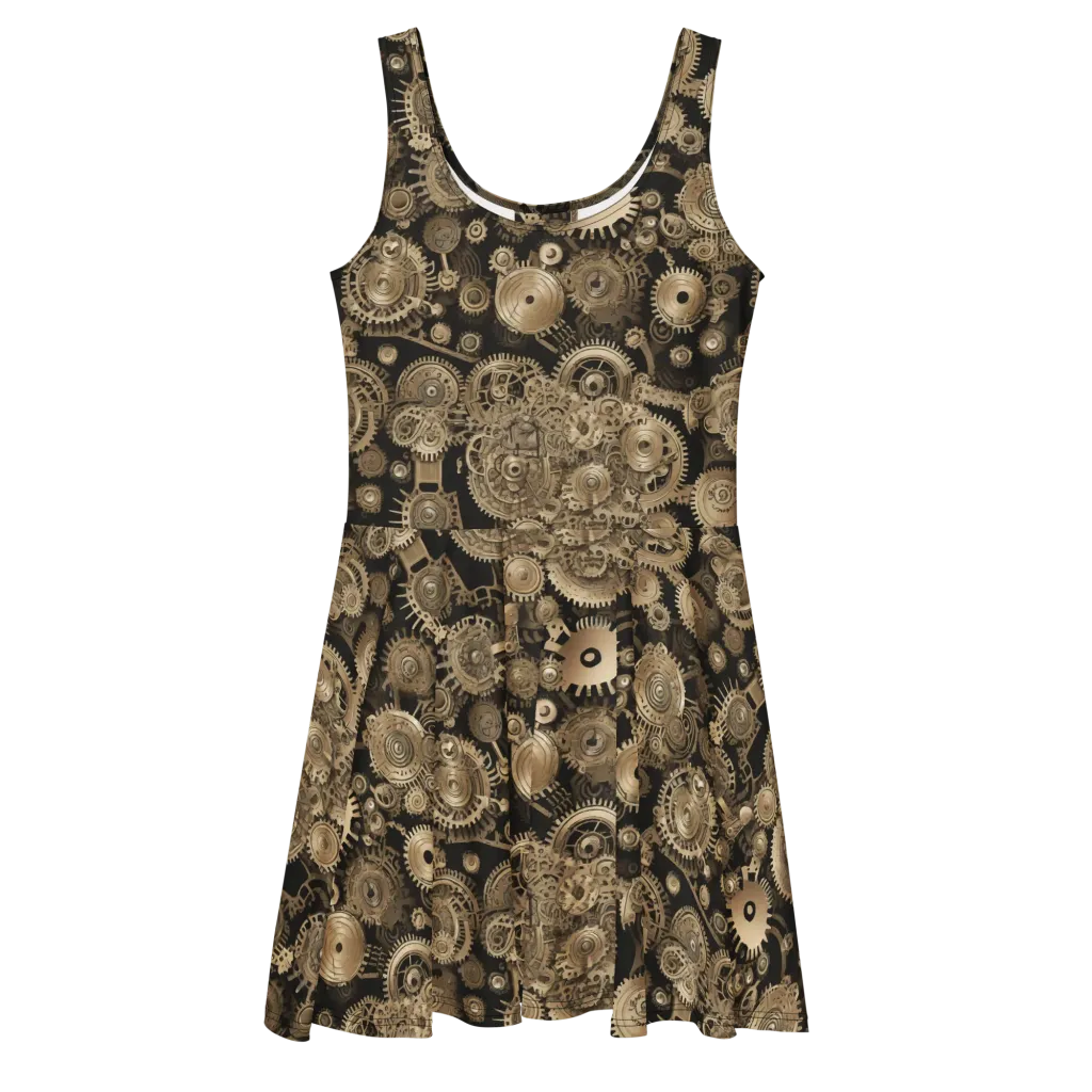 Brasswork Bloom on Skater Dress — Front