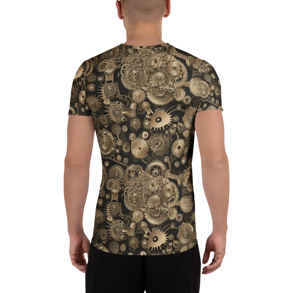 Brasswork Bloom on Men's Athletic T-Shirt — Back