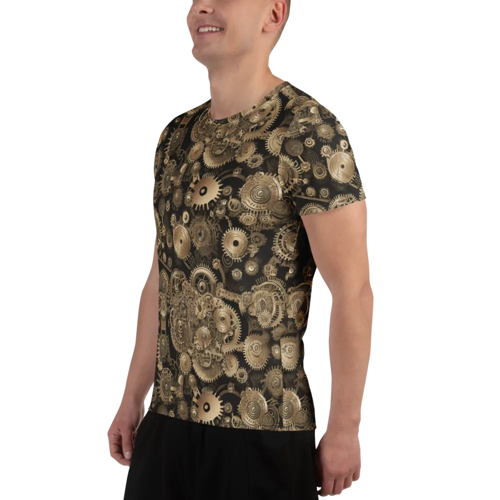 Brasswork Bloom on Men's Athletic T-Shirt — Left