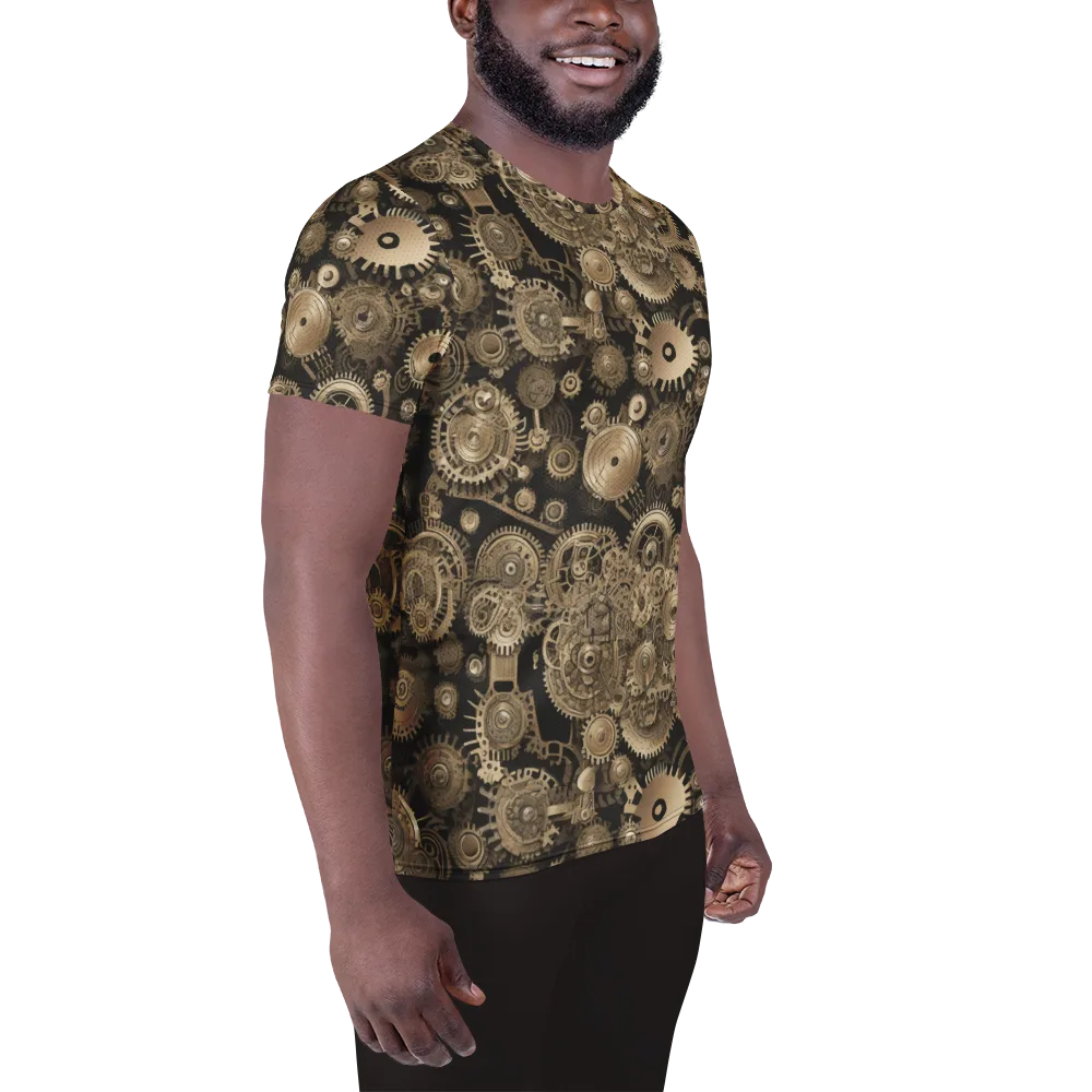 Brasswork Bloom on Men's Athletic T-Shirt — Right