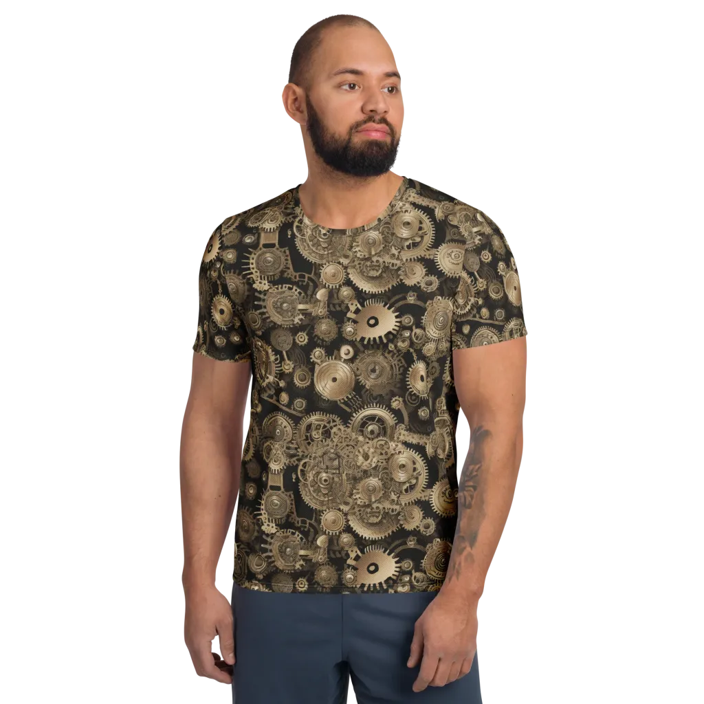 Brasswork Bloom on Men's Athletic T-Shirt — Front