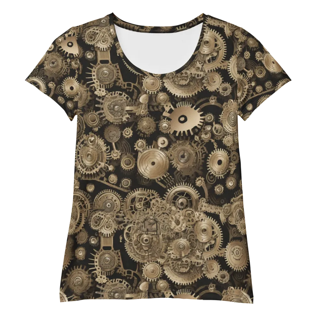 Brasswork Bloom on Women's Athletic T-Shirt — Front