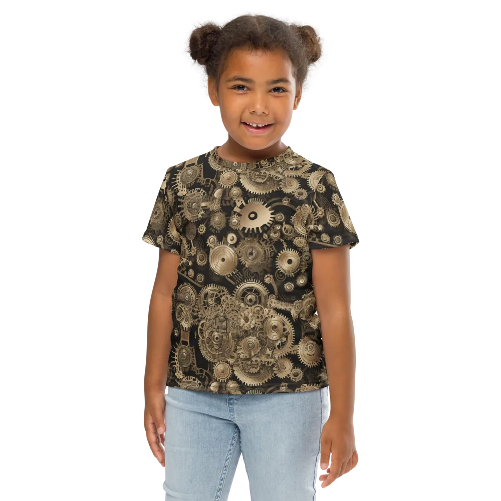 Brasswork Bloom on Kids Crew Neck T-Shirt — Front