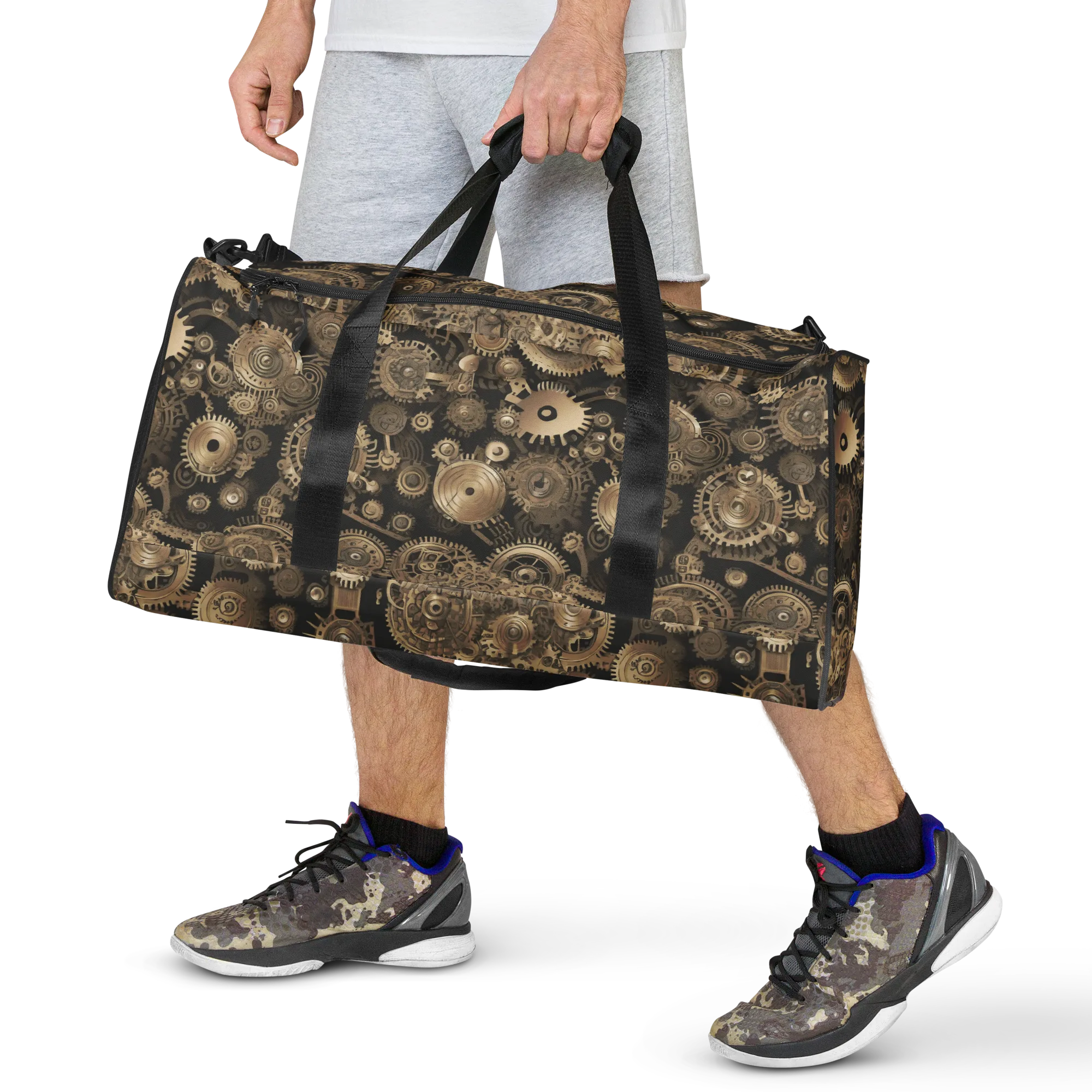 Brasswork Bloom on Duffle Bag — Front