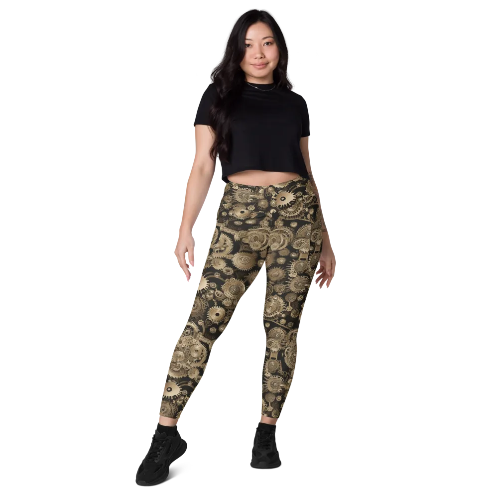 Brasswork Bloom on Leggings with Pockets — Front