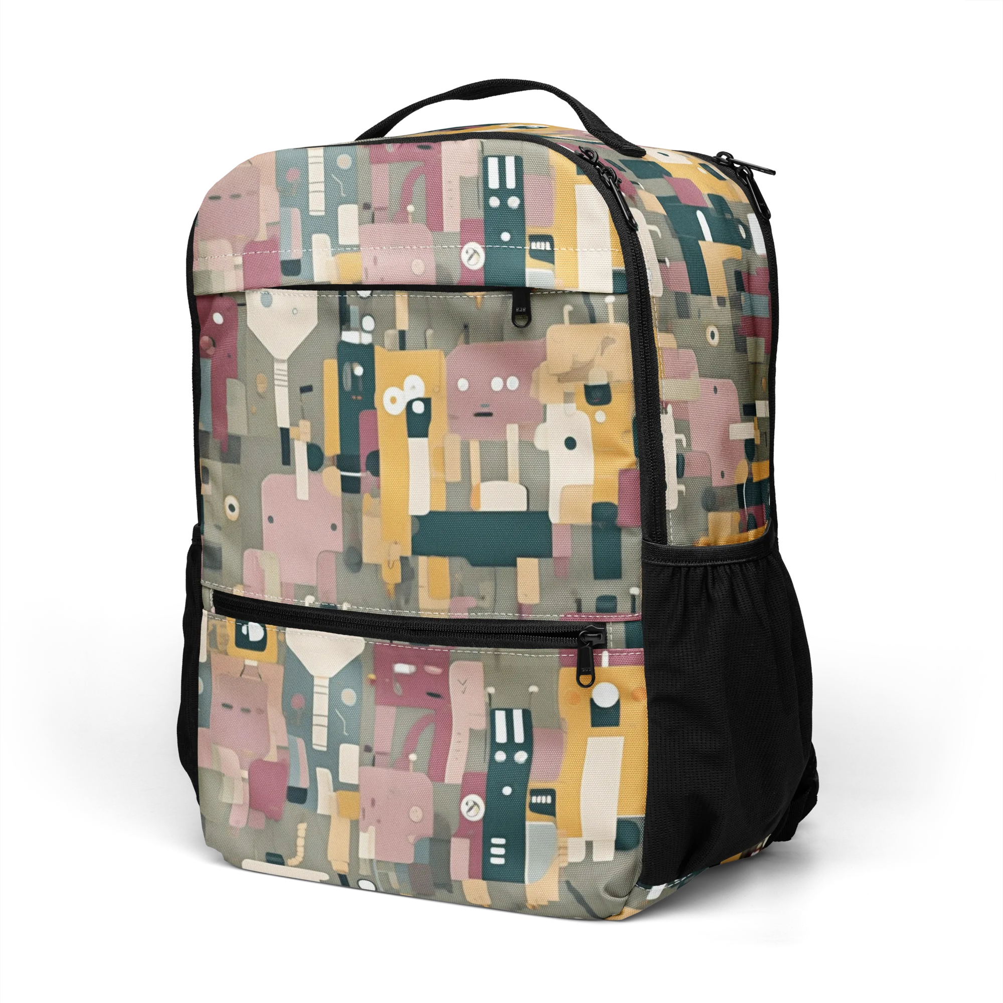 Robot Reverie on Utility Backpack — Left Front