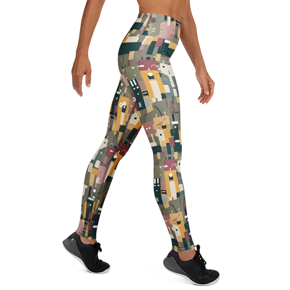 Robot Reverie on Yoga Leggings — Right