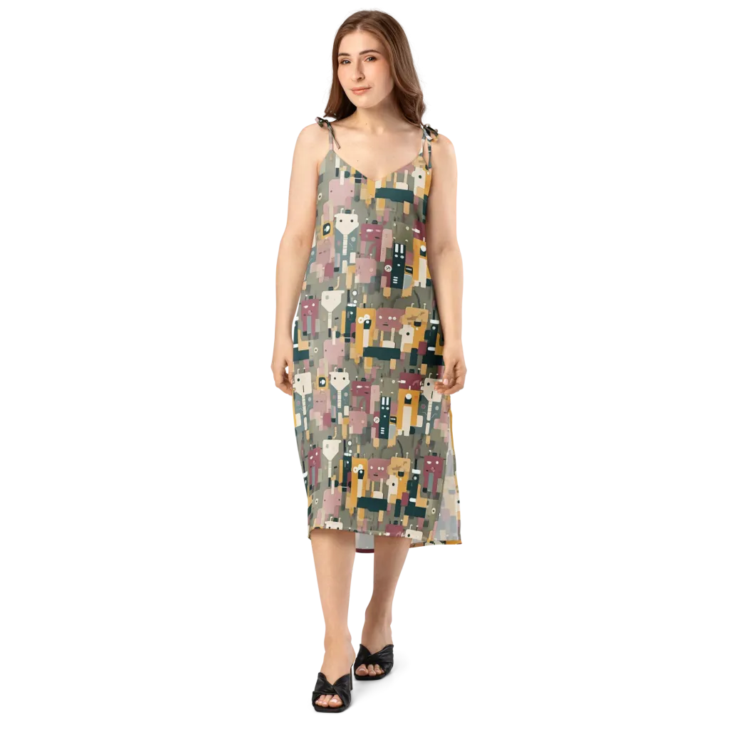 Robot Reverie on Slip Dress — Front