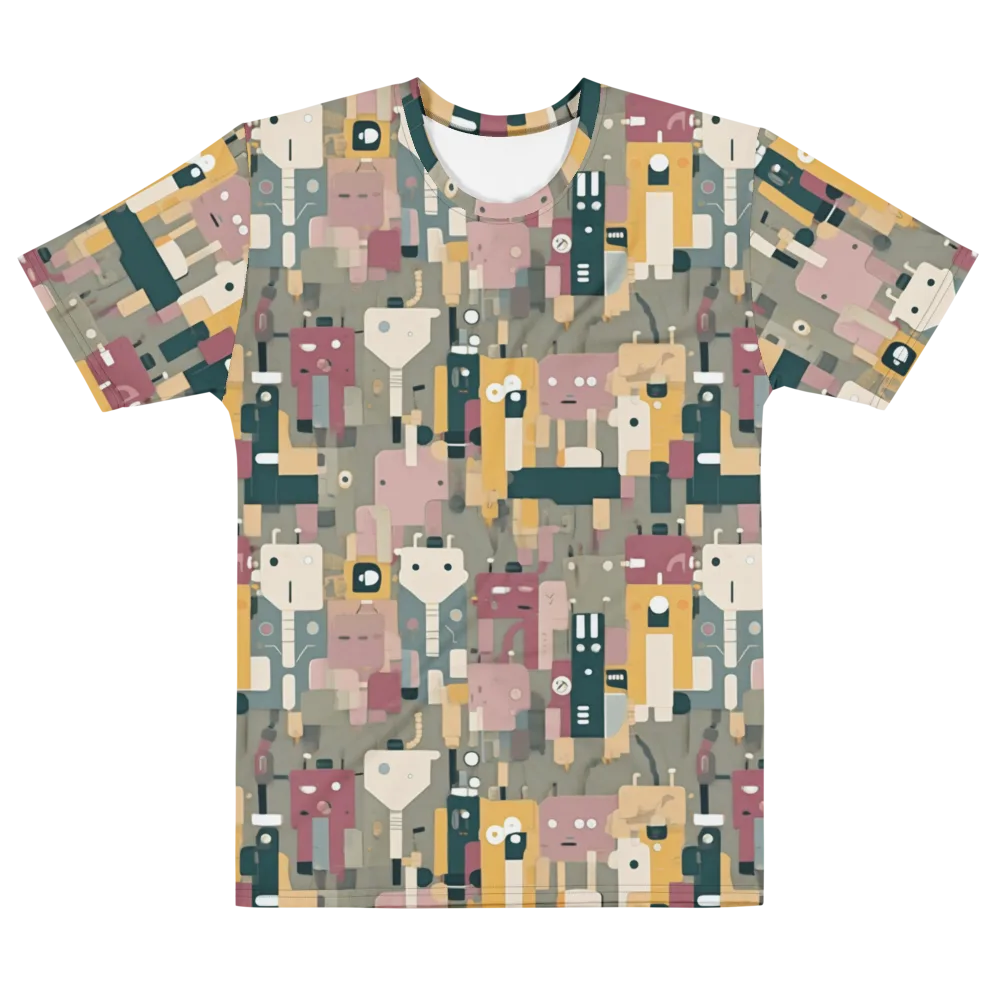 Robot Reverie on Men's Cotton Crew Neck T-Shirt — Front
