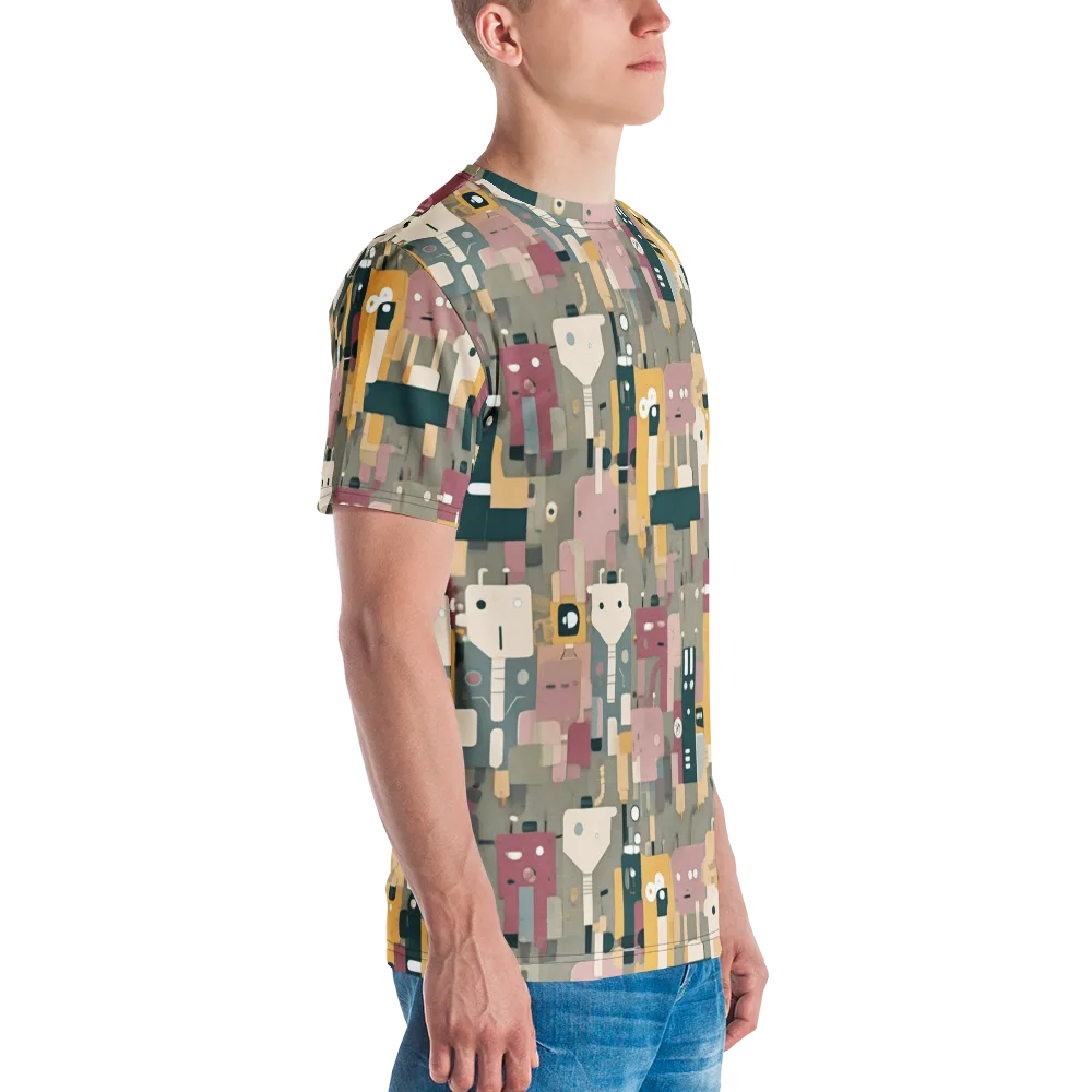 Robot Reverie on Men's Crew Neck T-Shirt — Right
