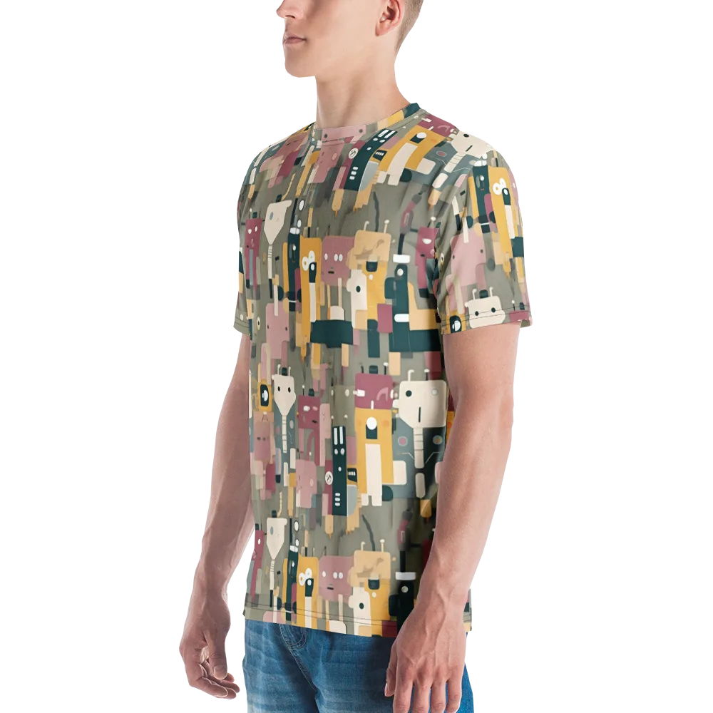 Robot Reverie on Men's Crew Neck T-Shirt — Left
