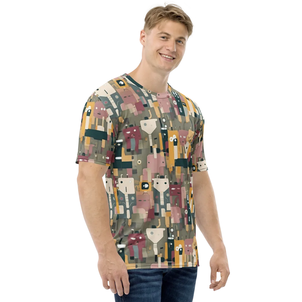 Robot Reverie on Men's Crew Neck T-Shirt — Right