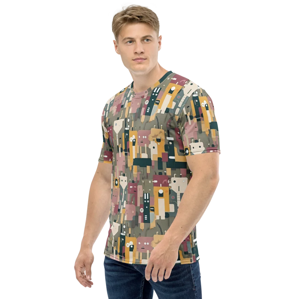 Robot Reverie on Men's Crew Neck T-Shirt — Left