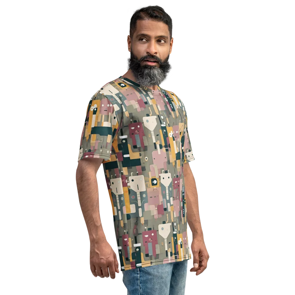 Robot Reverie on Men's Crew Neck T-Shirt — Right