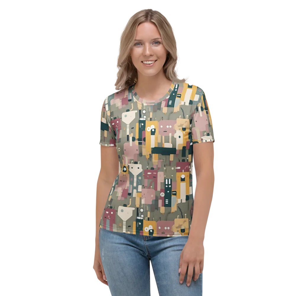 Robot Reverie on Women's Crew Neck T-Shirt — Front