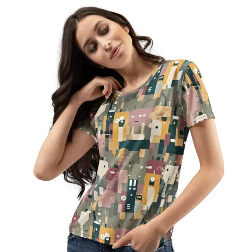 Robot Reverie on a Women's Crew Neck T-Shirt