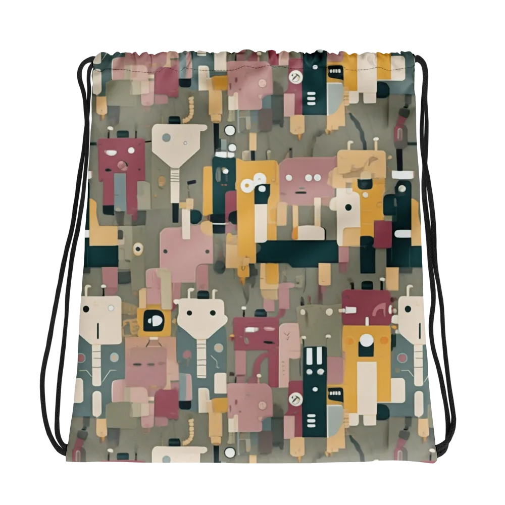 Robot Reverie on Drawstring Bag — Photo