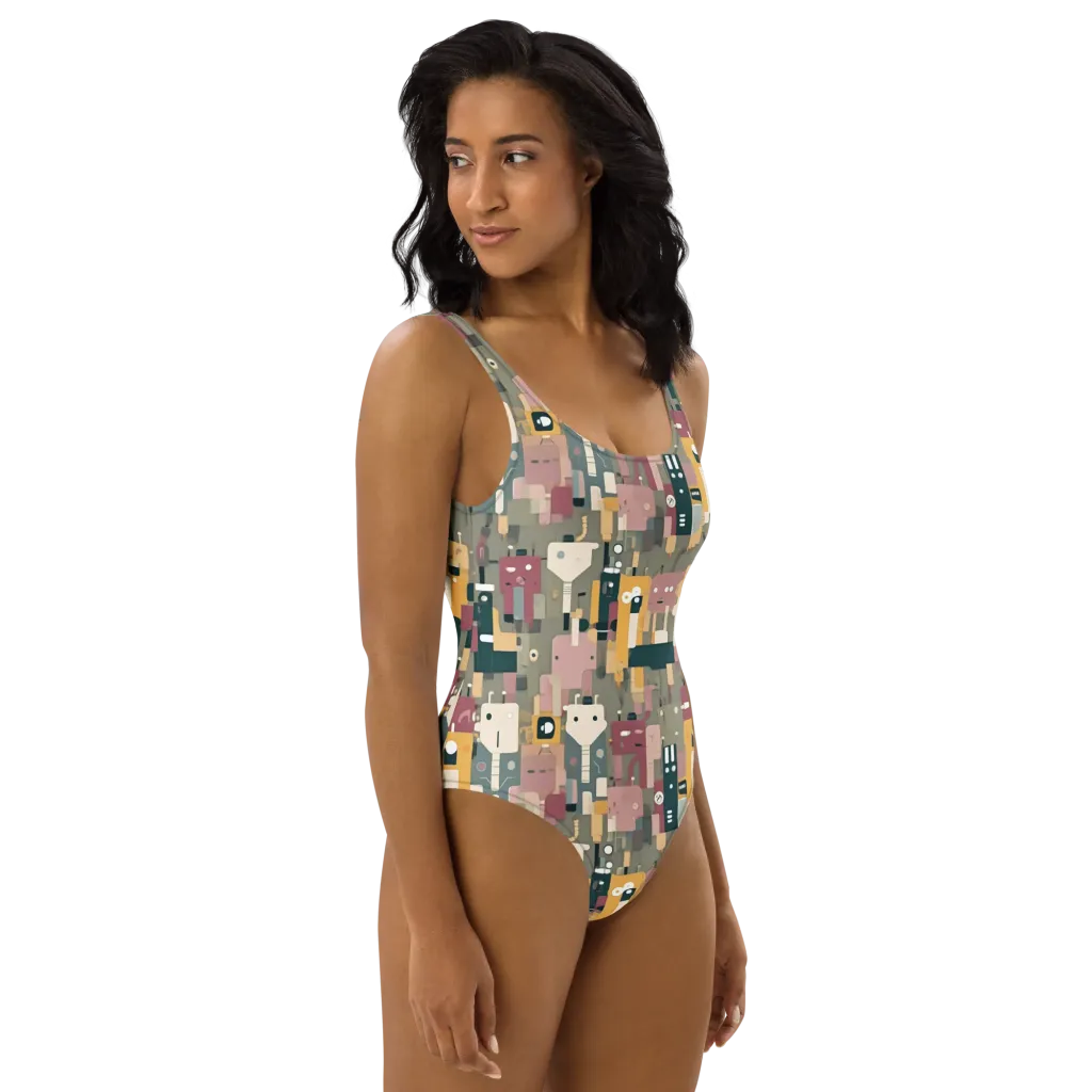 Robot Reverie on One-Piece Swimsuit — Right