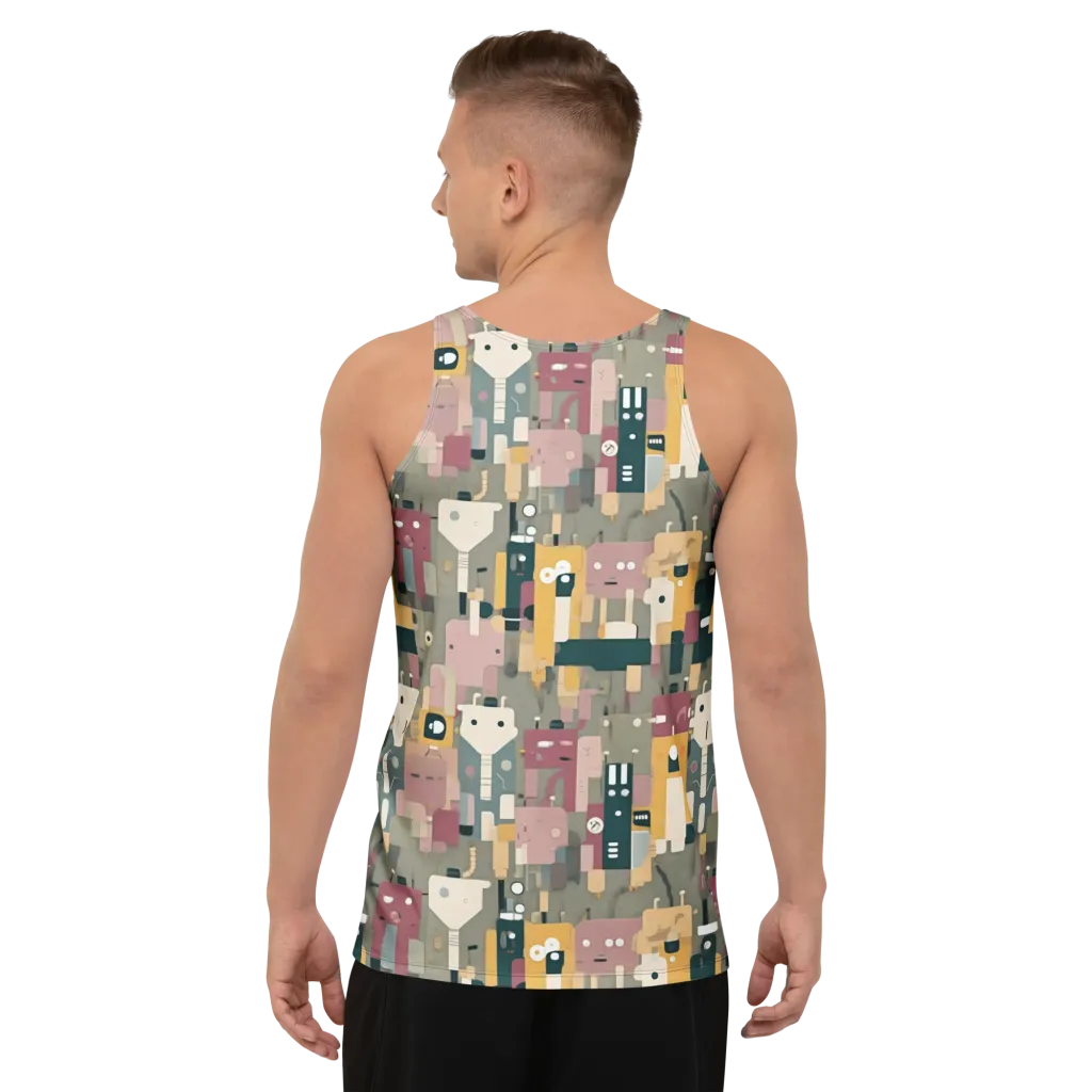Robot Reverie on Men's Tank Top — Back